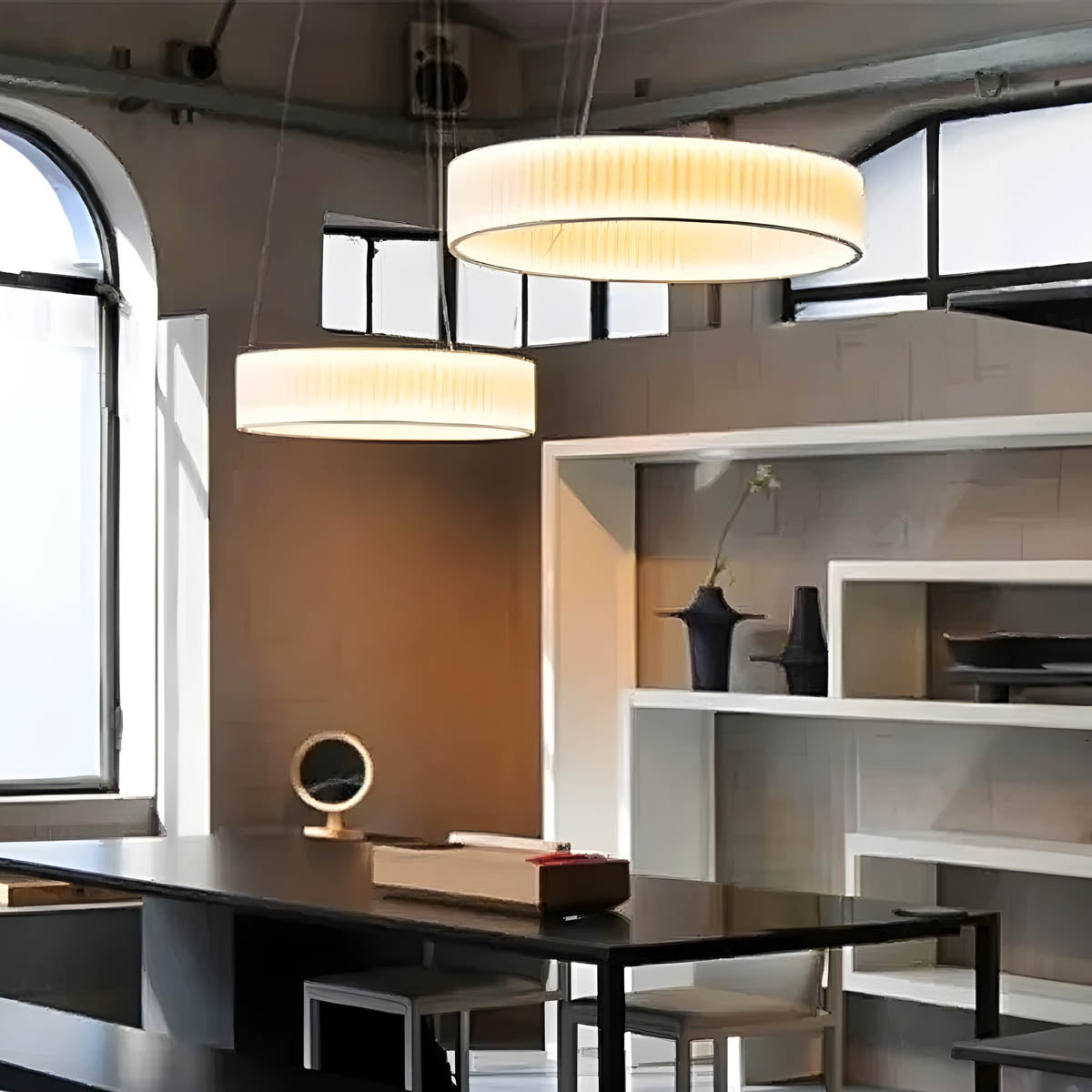 Oakmere Loop Iron Pleated Pendant Light — gallery image 5
