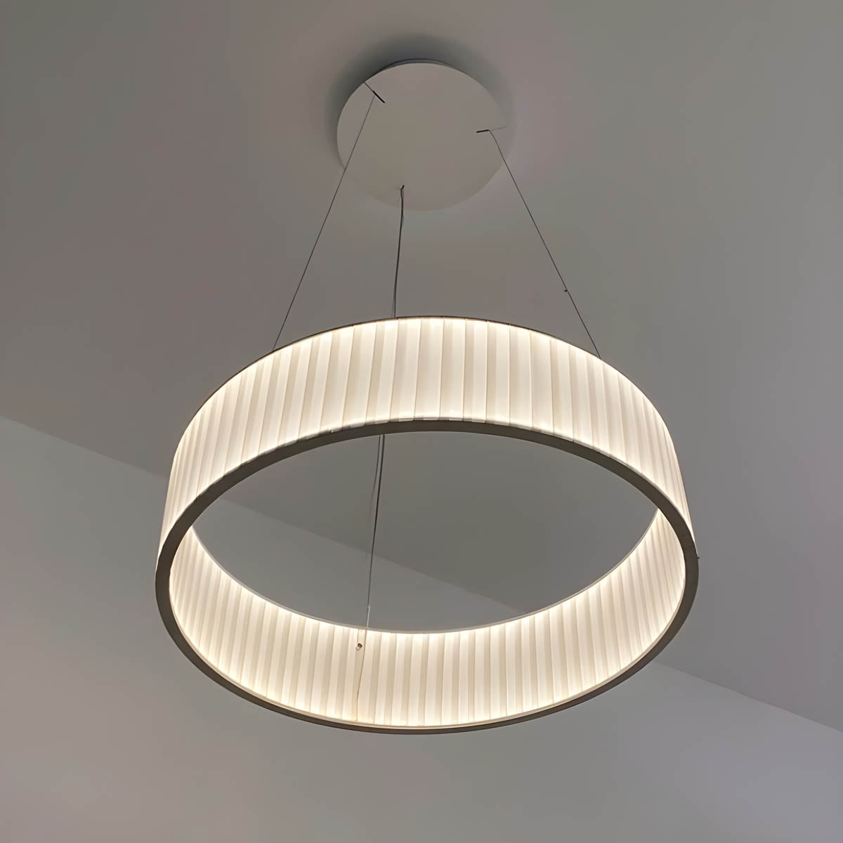 Oakmere Loop Iron Pleated Pendant Light — gallery image 7
