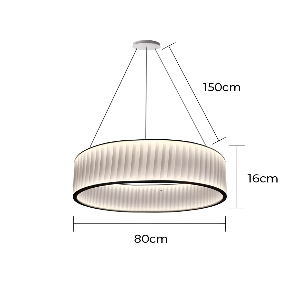 Oakmere Loop Iron Pleated Pendant Light — gallery image 13