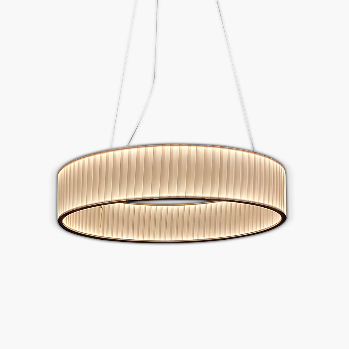 Oakmere Loop Iron Pleated Pendant Light — gallery image 1