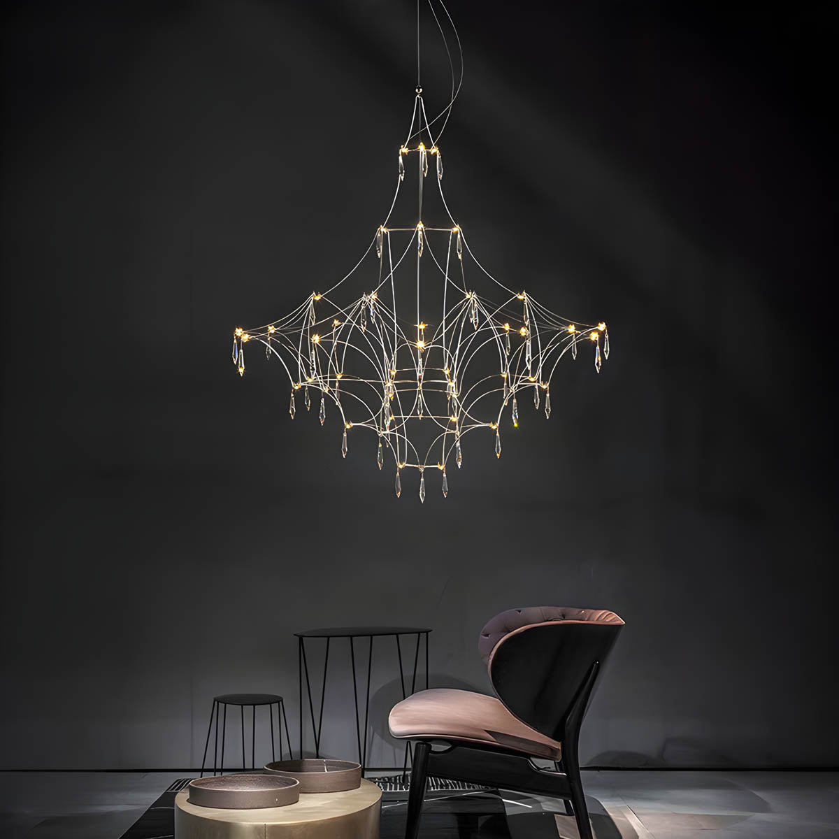 Rosewood Loop Crystal Chandelier — gallery image 4