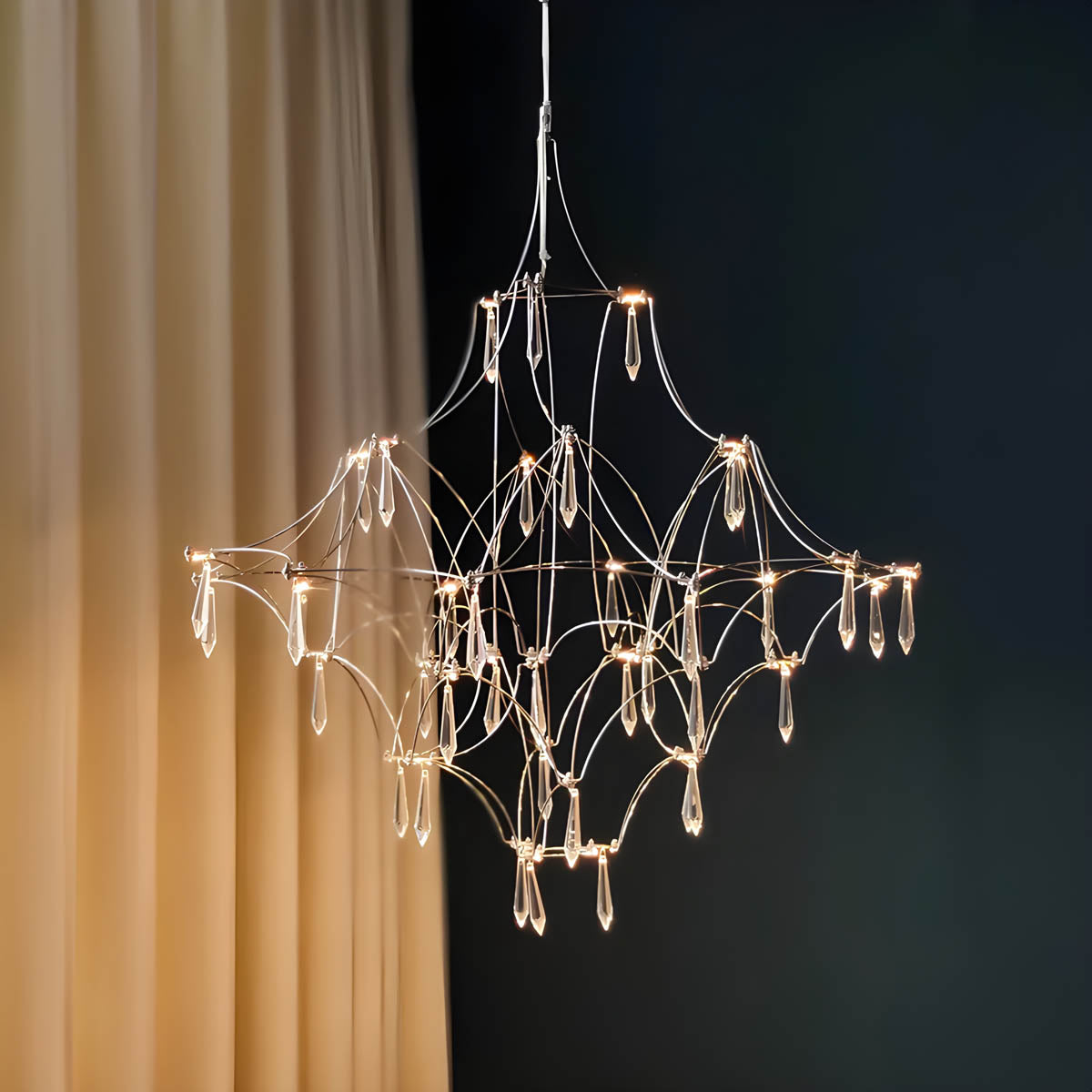 Rosewood Loop Crystal Chandelier — gallery image 7