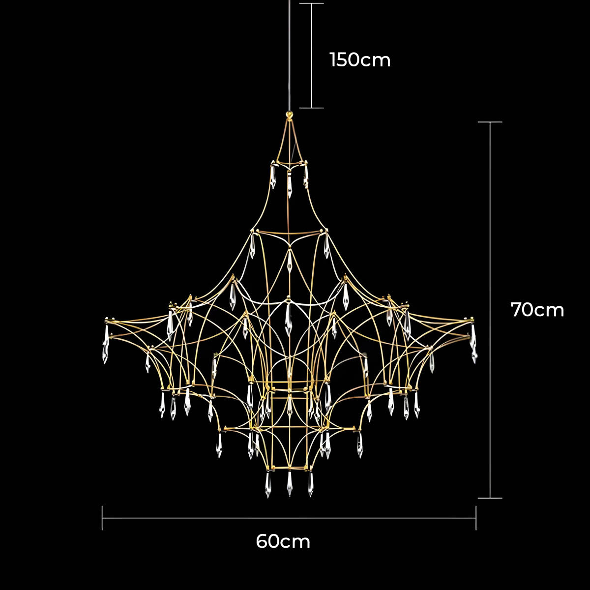 Rosewood Loop Crystal Chandelier — gallery image 19