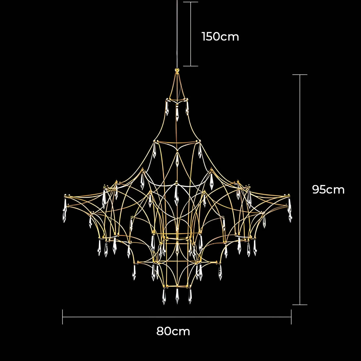 Rosewood Loop Crystal Chandelier — gallery image 20