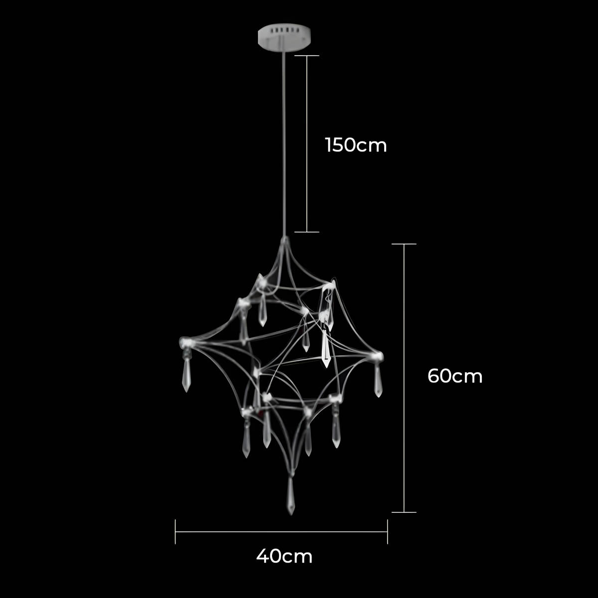 Rosewood Loop Crystal Chandelier — gallery image 13