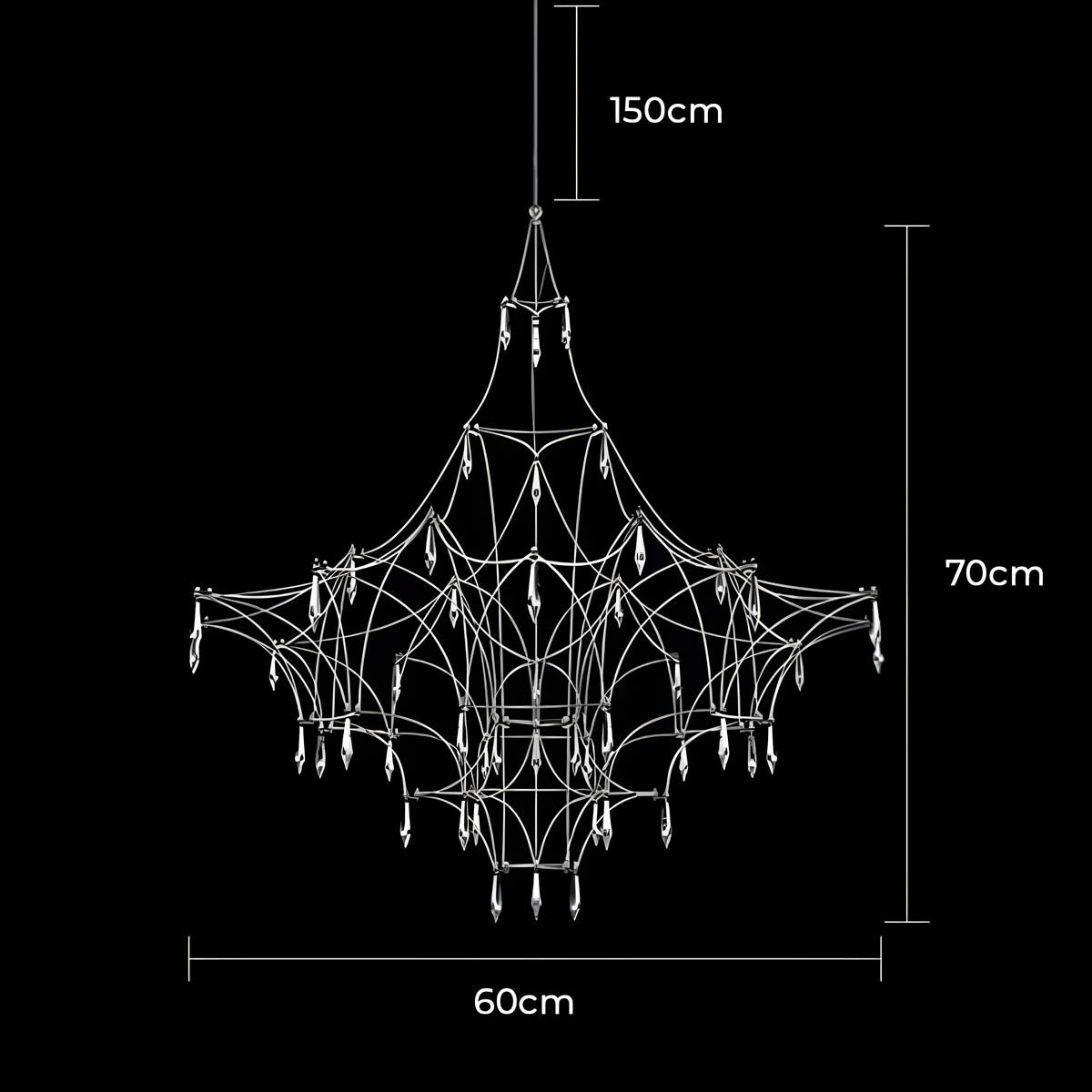 Rosewood Loop Crystal Chandelier — gallery image 14