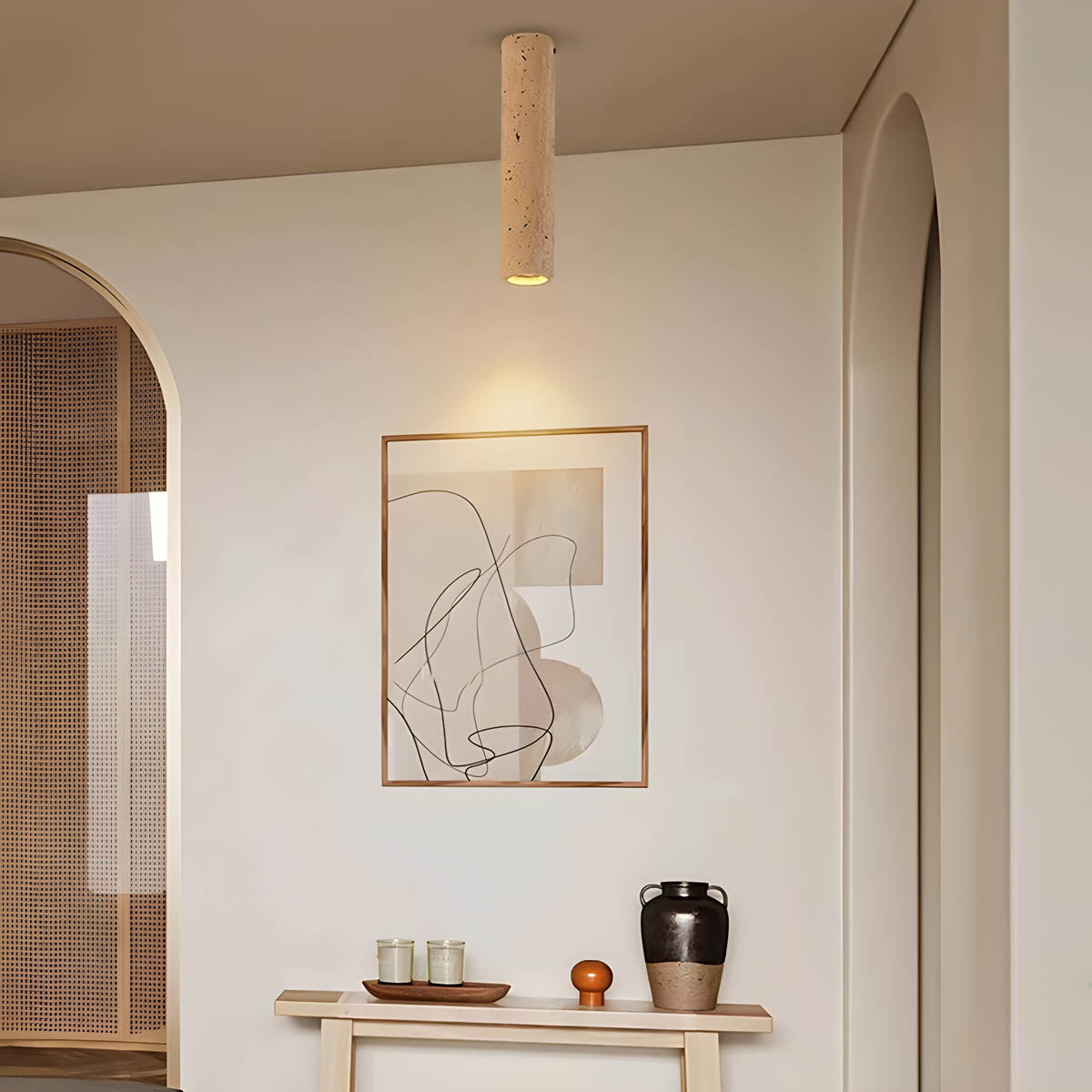 Willoughby Loop Travertine Ceiling Light — gallery image 2