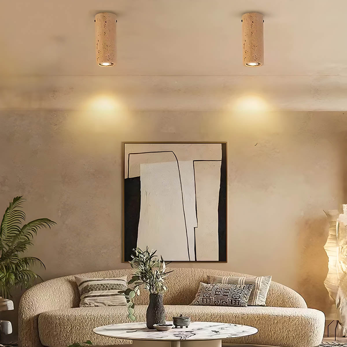 Willoughby Loop Travertine Ceiling Light — gallery image 6