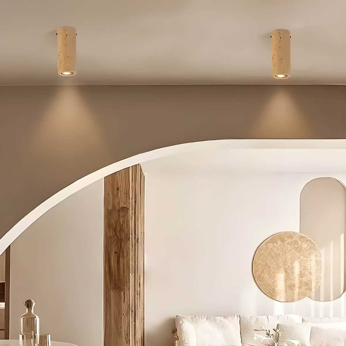 Willoughby Loop Travertine Ceiling Light — gallery image 9