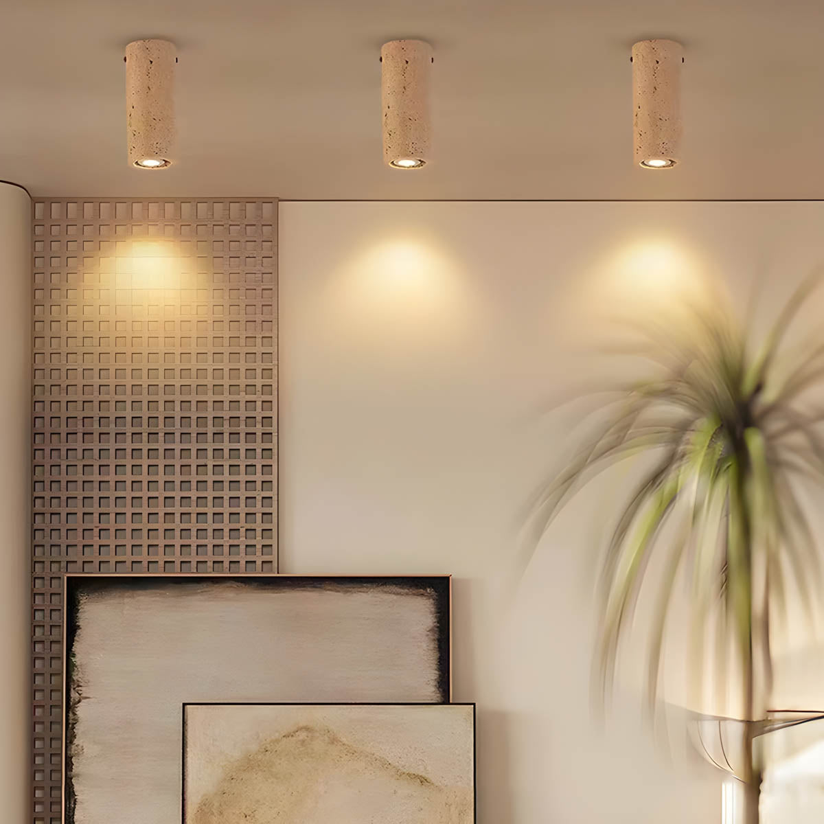 Willoughby Loop Travertine Ceiling Light — gallery image 8