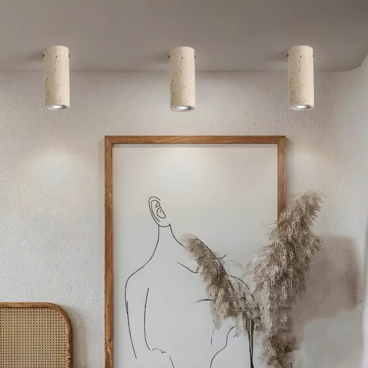 Willoughby Loop Travertine Ceiling Light — gallery image 5