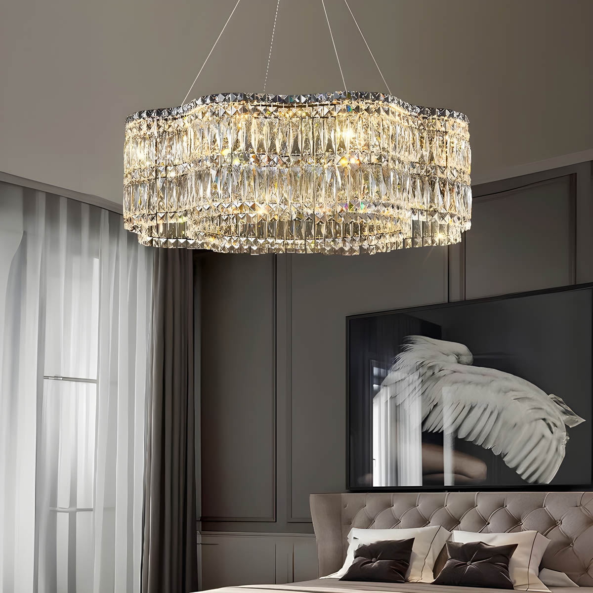 Acorn Loop Crystal Linear Chandelier — gallery image 3