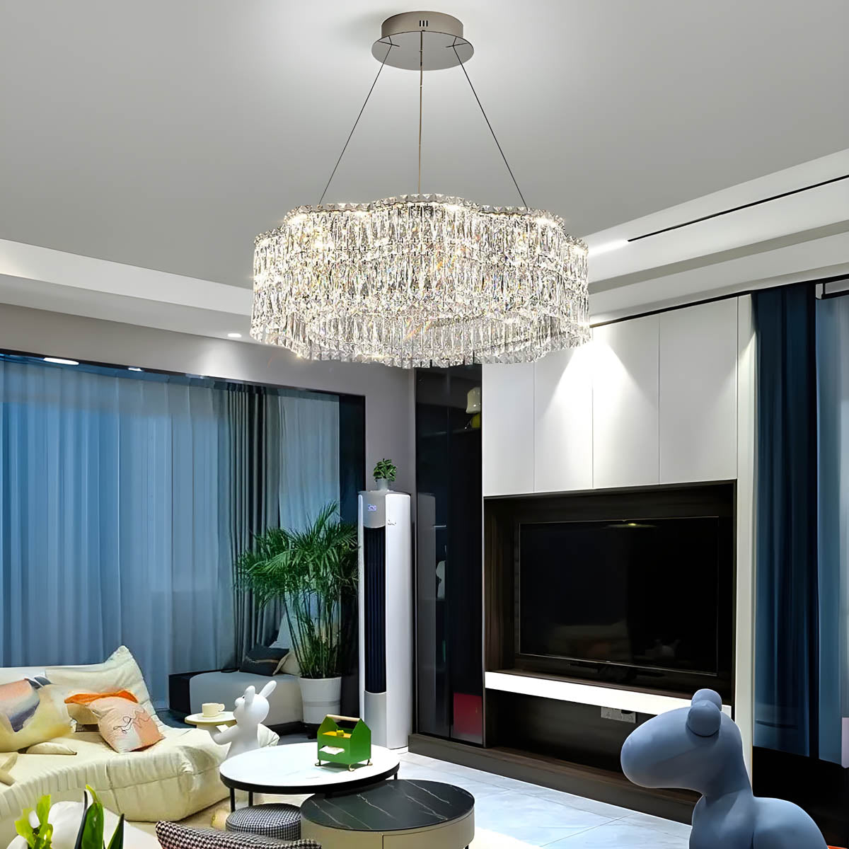 Acorn Loop Crystal Linear Chandelier — gallery image 6