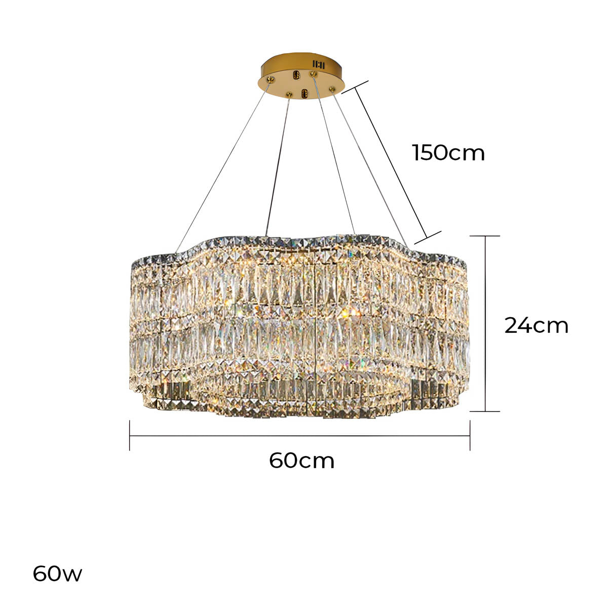 Acorn Loop Crystal Linear Chandelier — gallery image 23