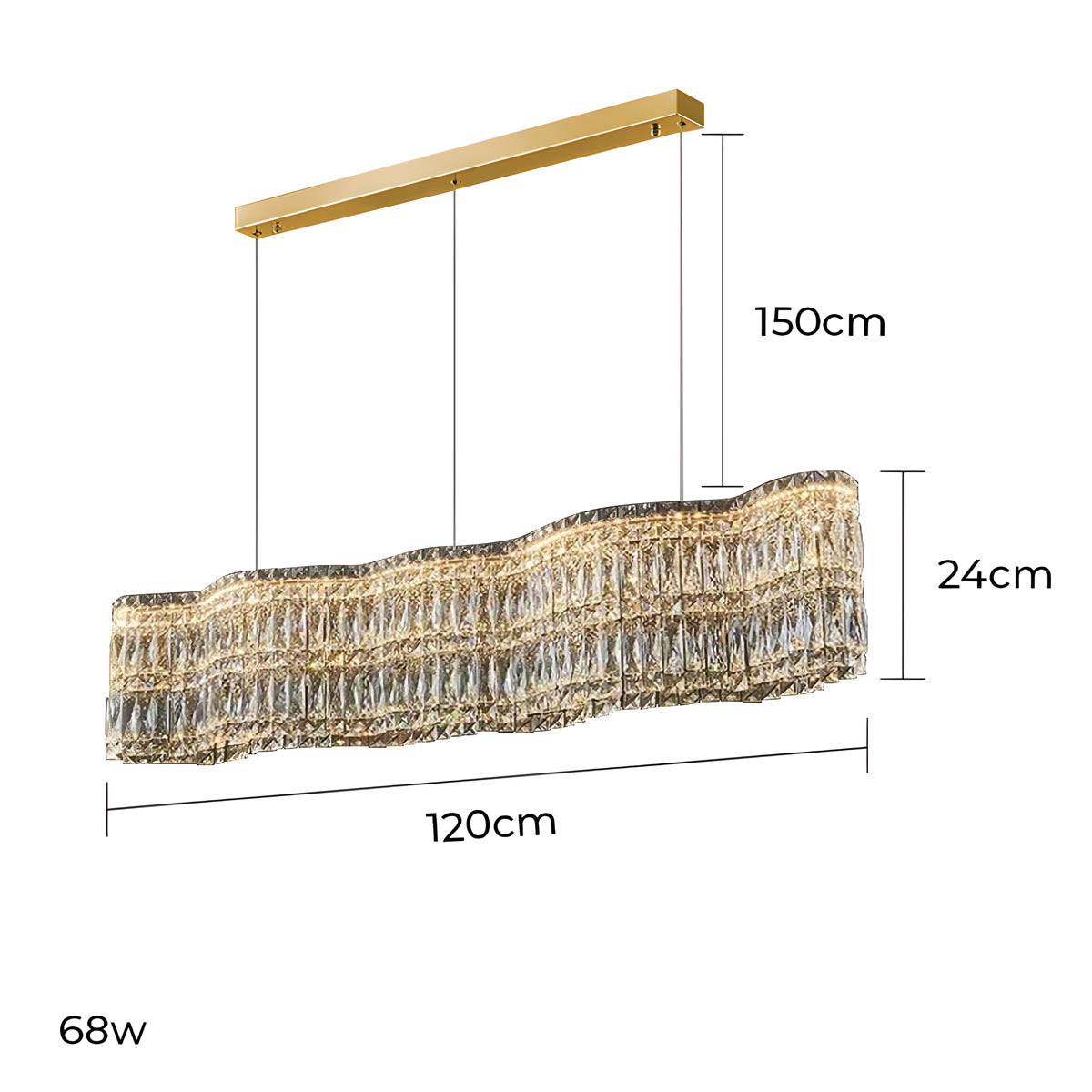 Acorn Loop Crystal Linear Chandelier — gallery image 27