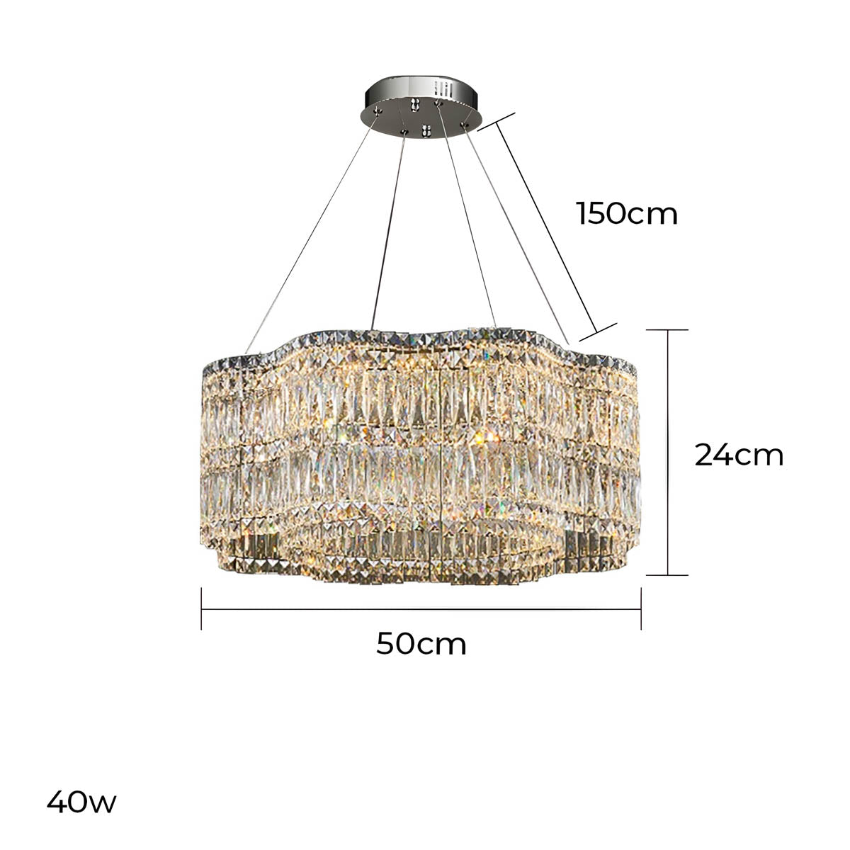 Acorn Loop Crystal Linear Chandelier — gallery image 15