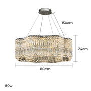 Acorn Loop Crystal Linear Chandelier — gallery image 17