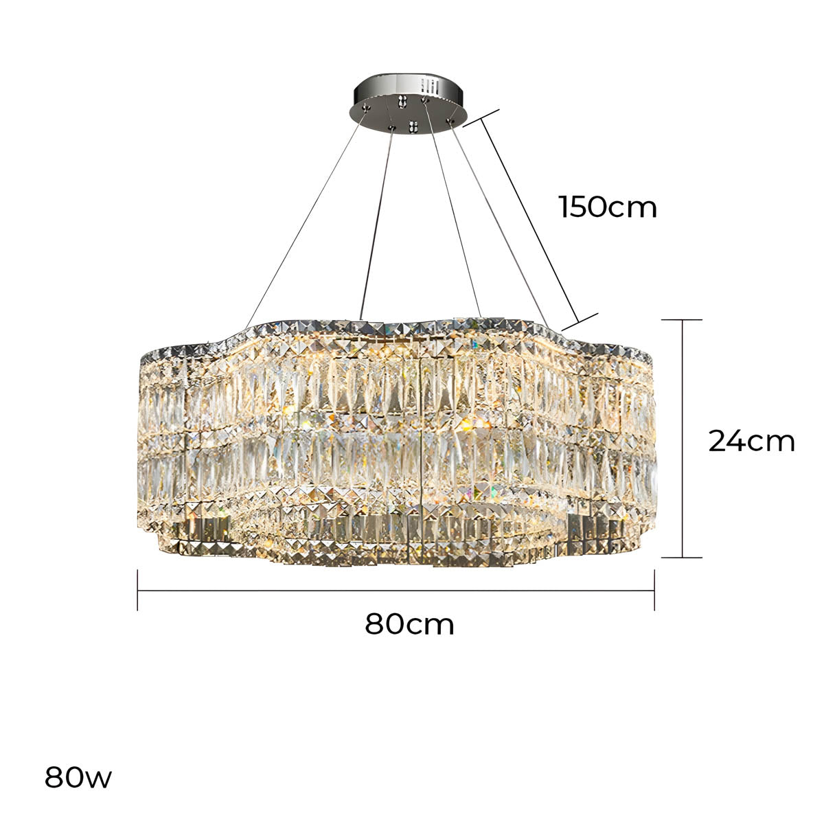 Acorn Loop Crystal Linear Chandelier — gallery image 17