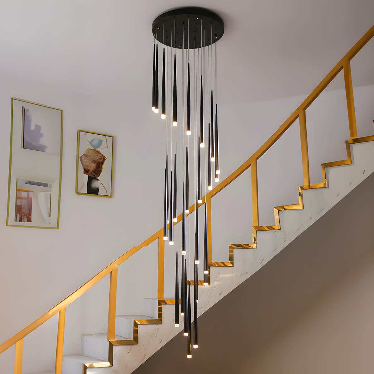Eversley Loop Acrylic Spiral Chandelier — gallery image 5