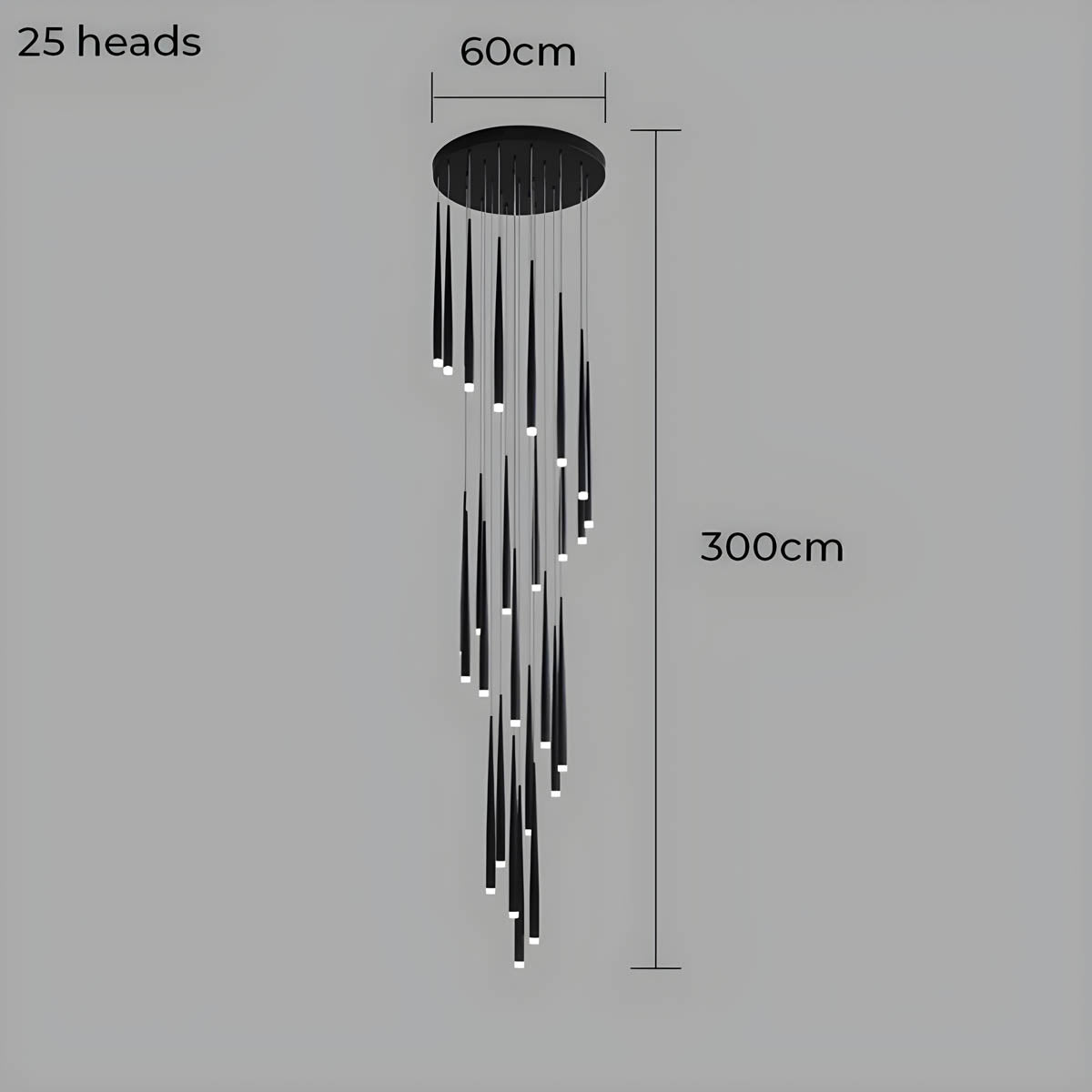 Eversley Loop Acrylic Spiral Chandelier — gallery image 13