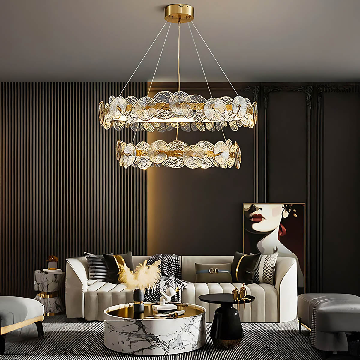 Blackthorn Loop Glass Chandelier — gallery image 3