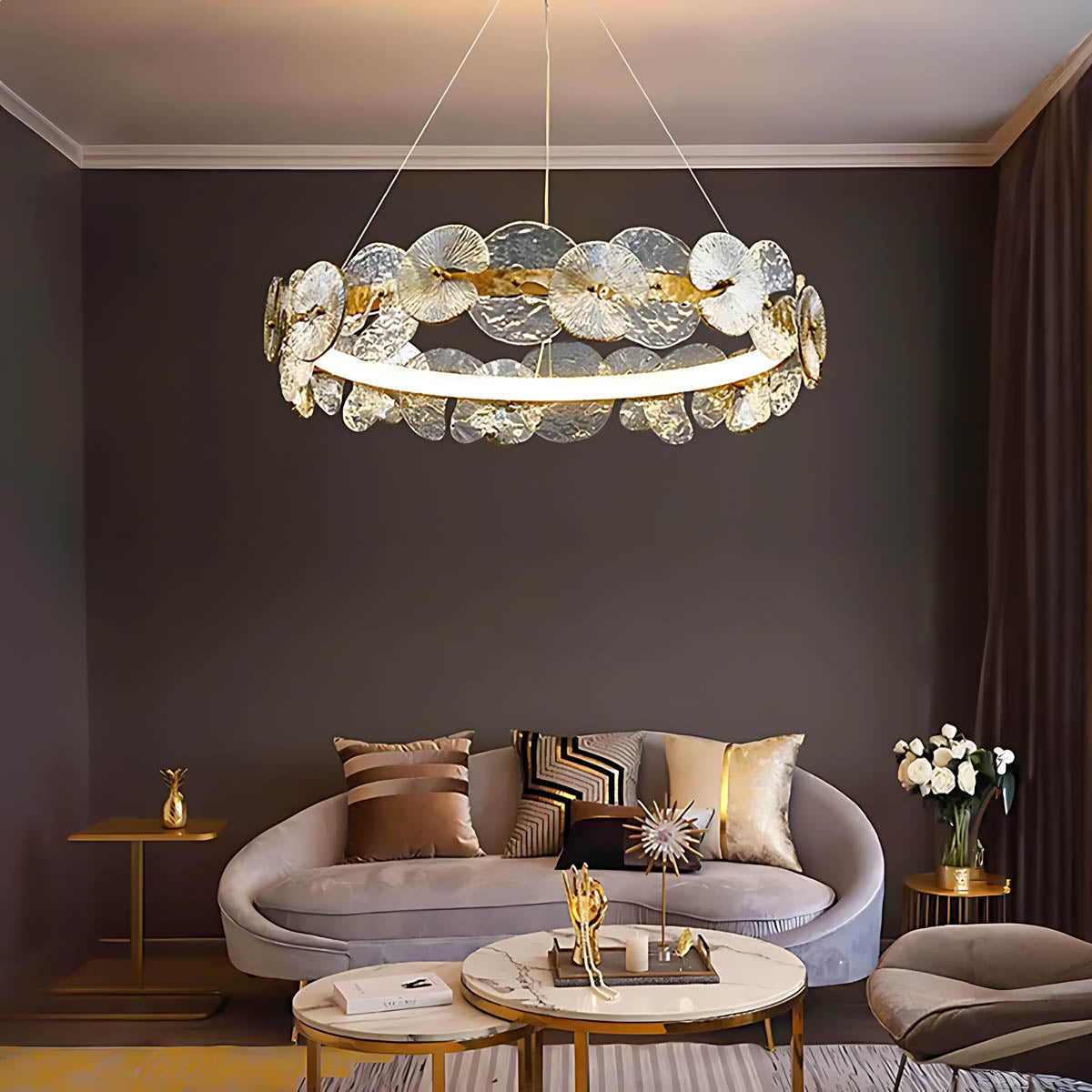 Blackthorn Loop Glass Chandelier — gallery image 2