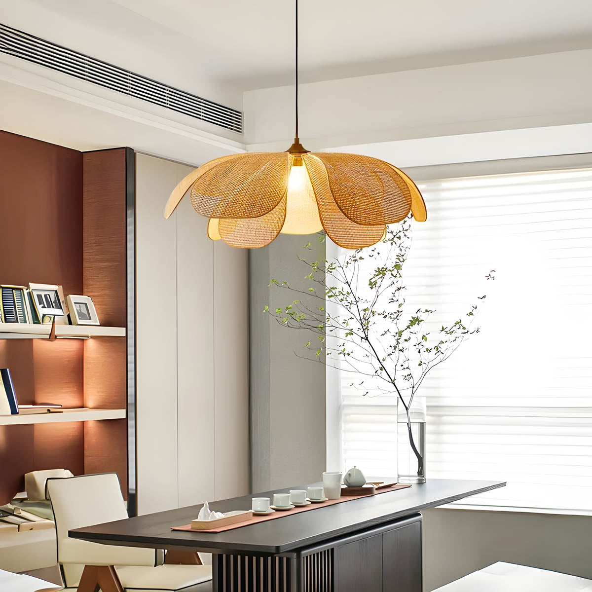 Huckleberry Loop Rattan Pendant Light — gallery image 2