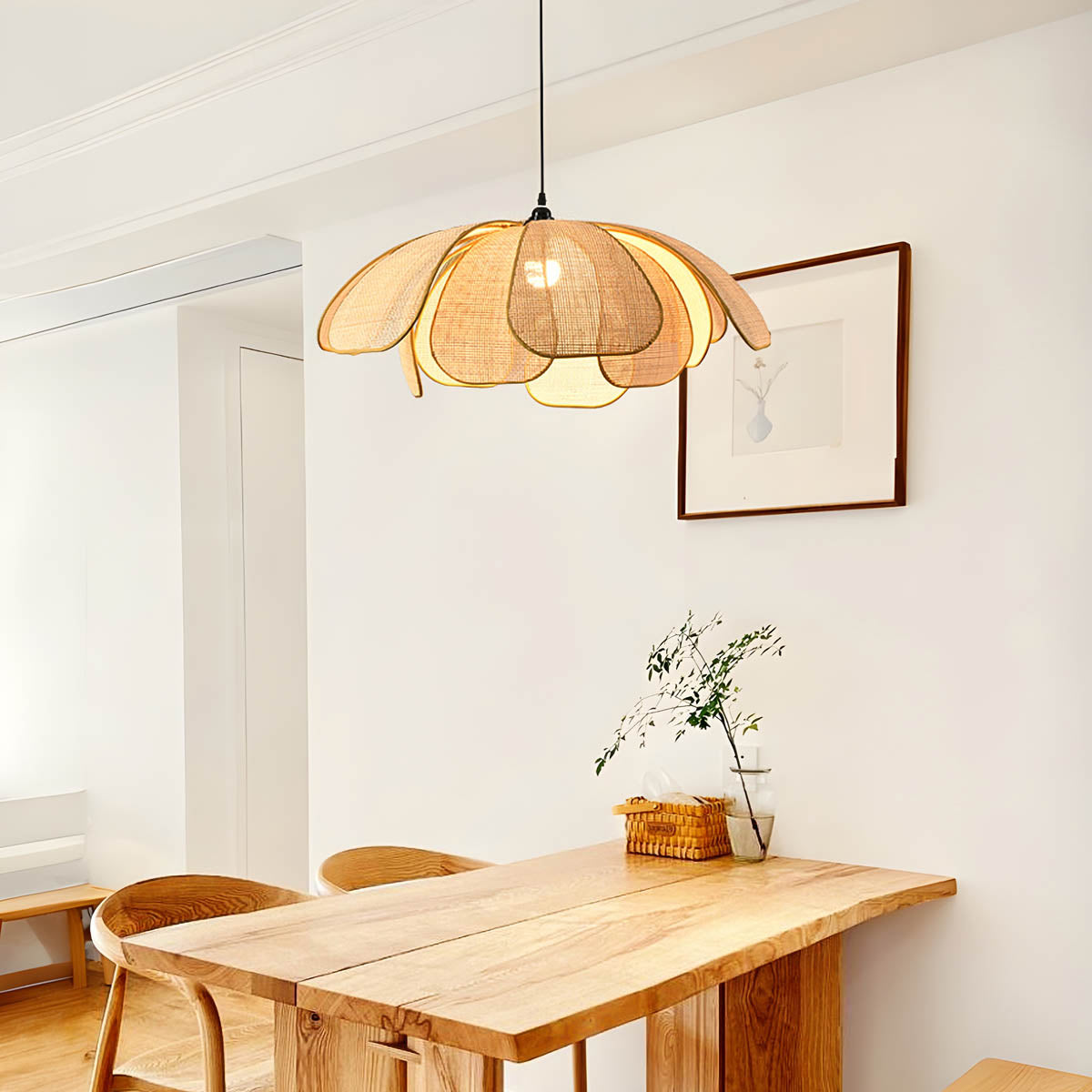 Huckleberry Loop Rattan Pendant Light — gallery image 9