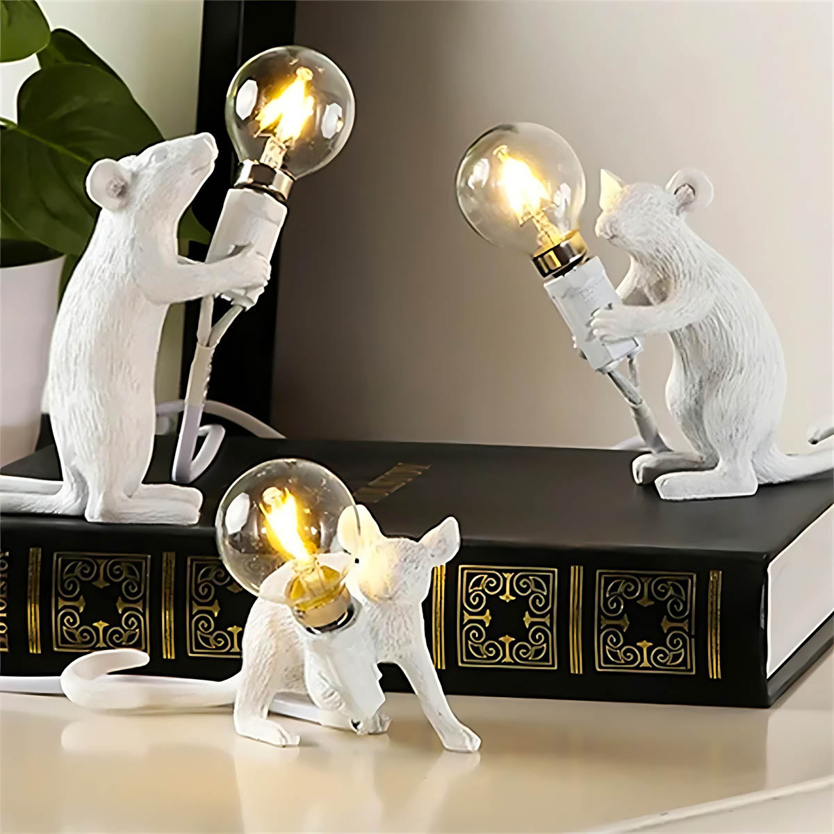 Larchwood Loop Resin Globe Table Lamp — gallery image 2