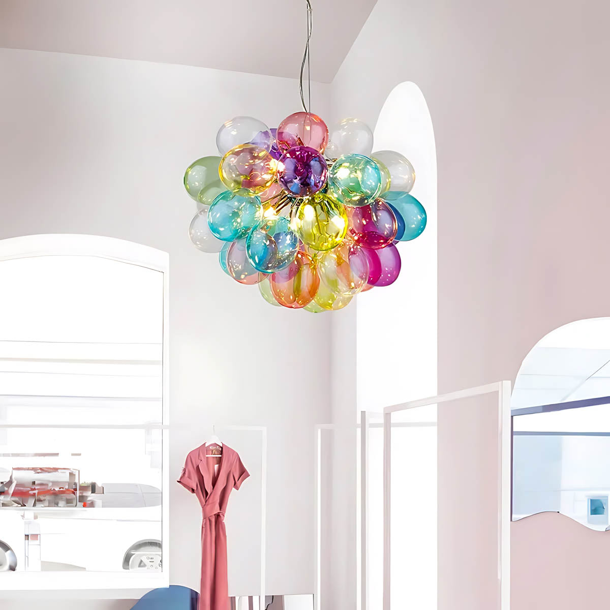 Whitmore Loop Glass Linear Chandelier — gallery image 2