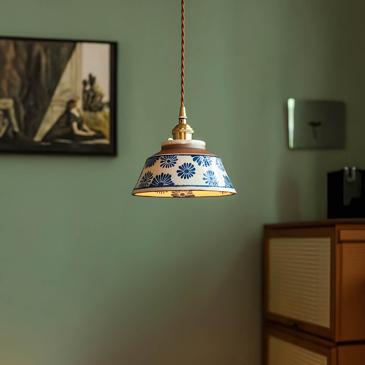 Woodford Loop Ceramic Linear Pendant Light — gallery image 5