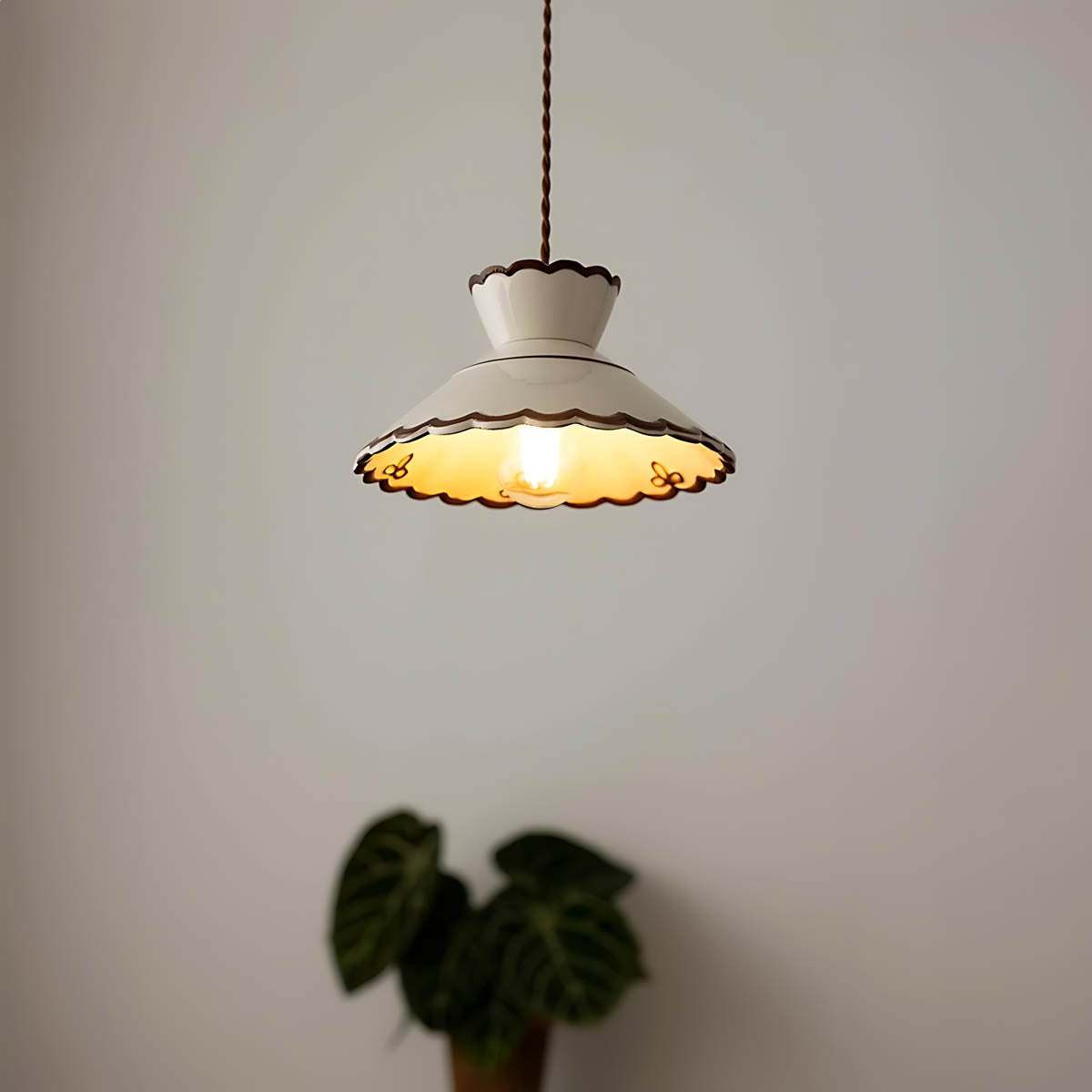 Woodford Loop Ceramic Linear Pendant Light — gallery image 9
