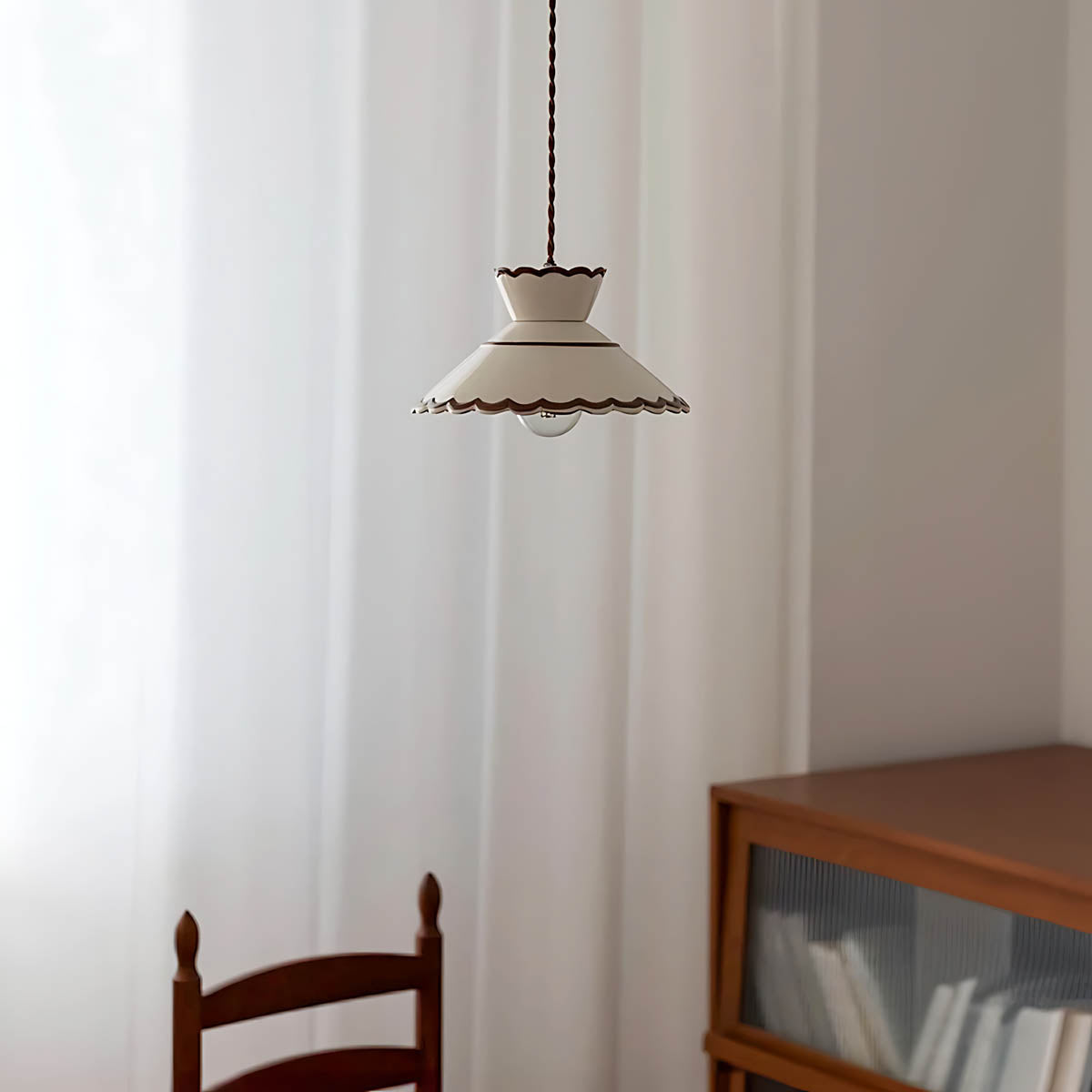 Woodford Loop Ceramic Linear Pendant Light — gallery image 11