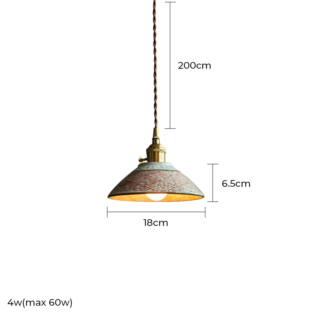Woodford Loop Ceramic Linear Pendant Light — gallery image 17