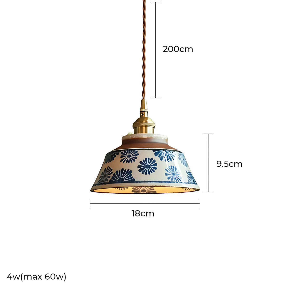 Woodford Loop Ceramic Linear Pendant Light — gallery image 16