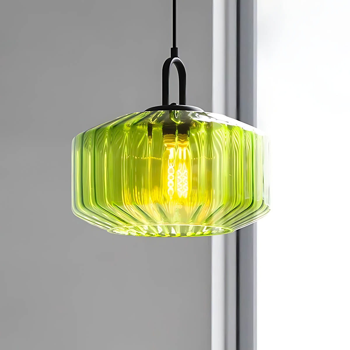 Alder Frame Glass Fluted Chandelier — gallery image 11