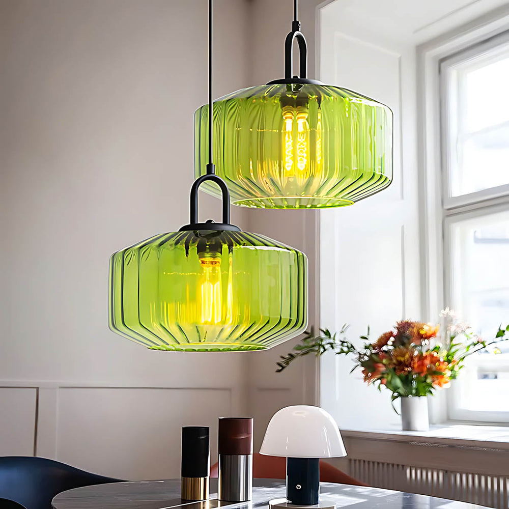 Alder Frame Glass Fluted Chandelier — gallery image 4