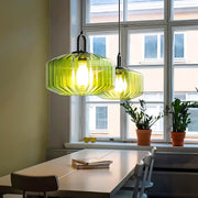 Alder Frame Glass Fluted Chandelier — gallery image 10