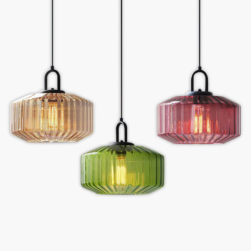 Alder Frame Glass Fluted Chandelier — gallery image 1