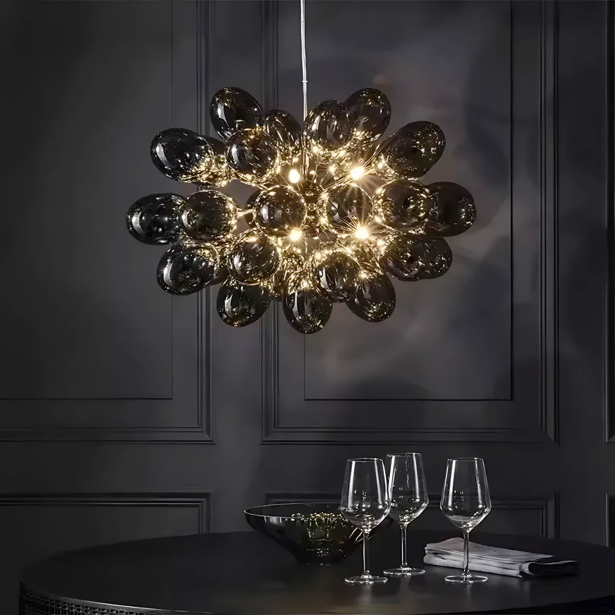 Cedar Frame Glass Chandelier — gallery image 10