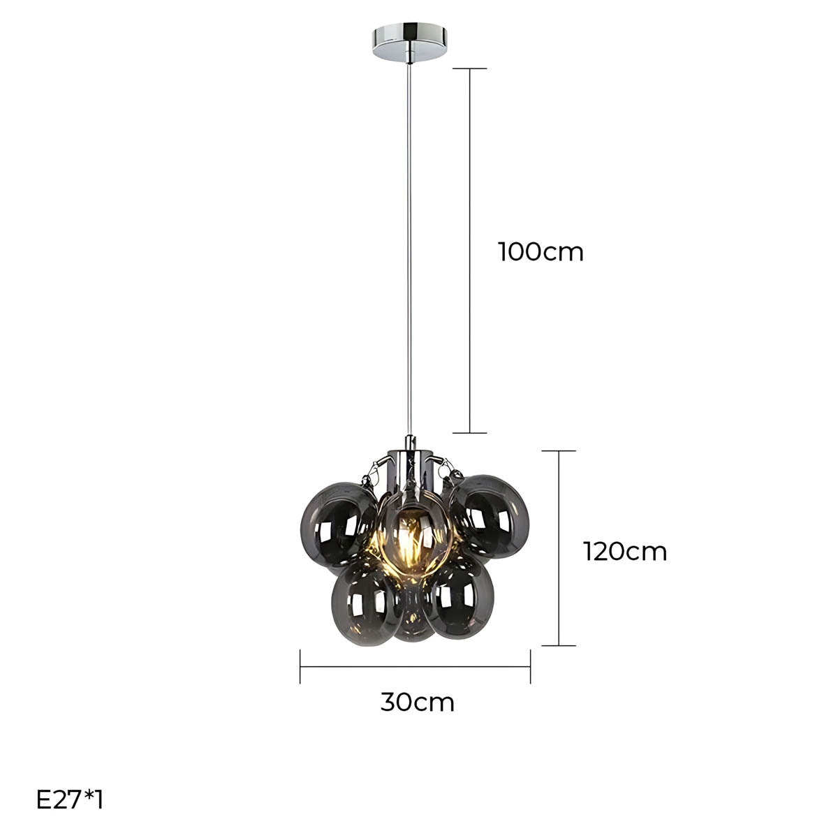 Cedar Frame Glass Chandelier — gallery image 15