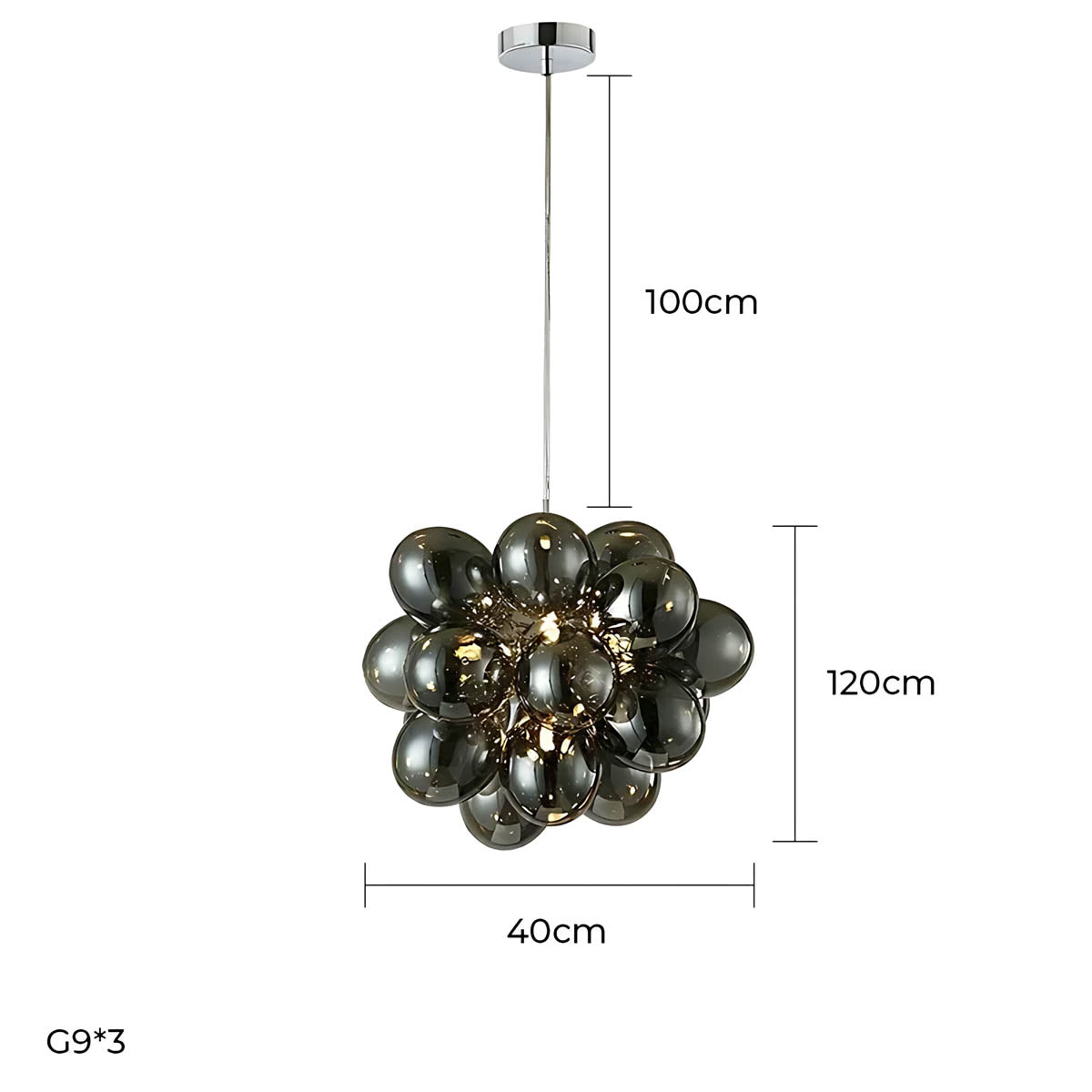 Cedar Frame Glass Chandelier — gallery image 17