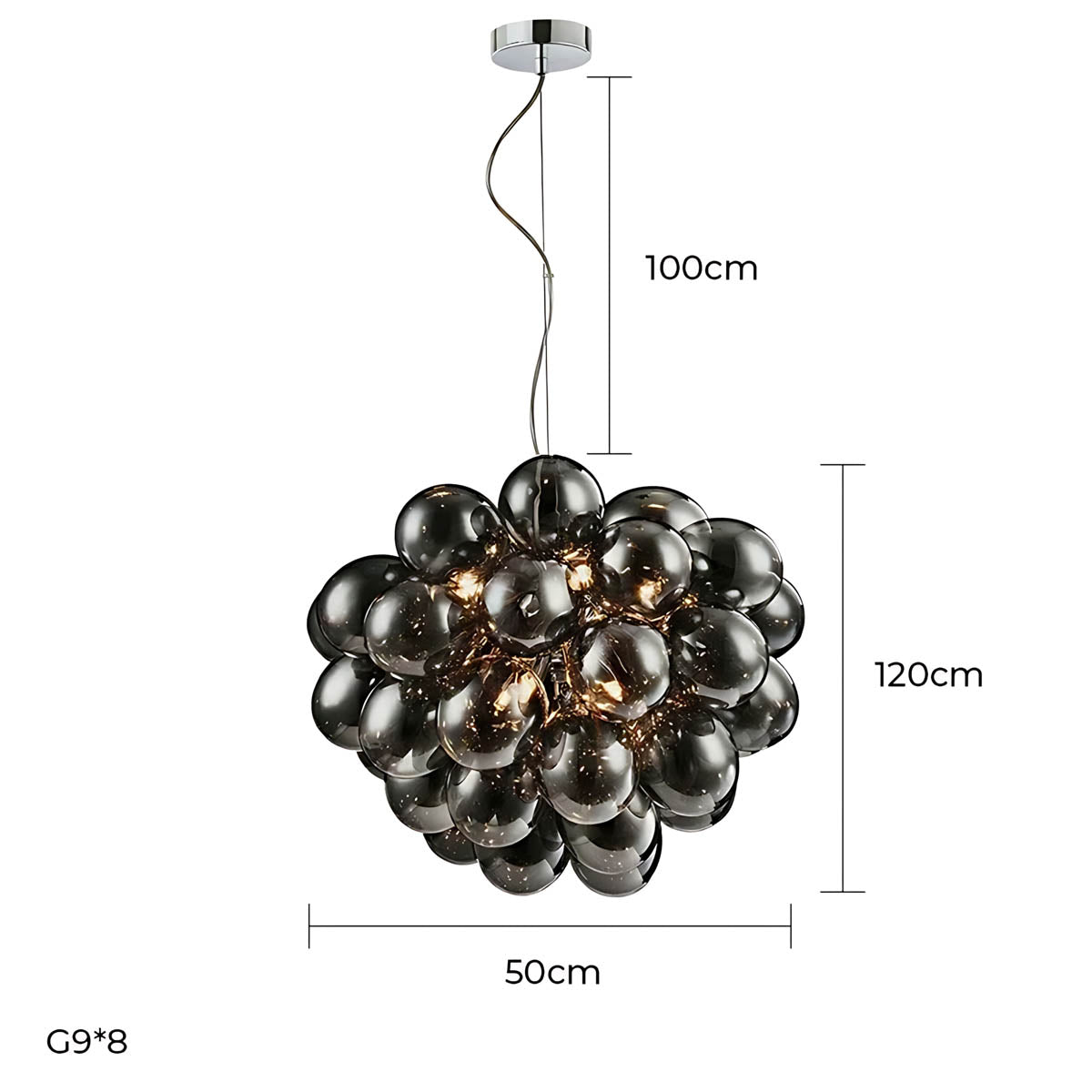 Cedar Frame Glass Chandelier — gallery image 21