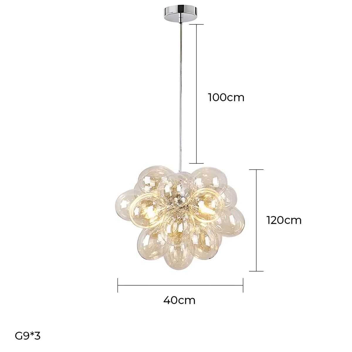 Cedar Frame Glass Chandelier — gallery image 18