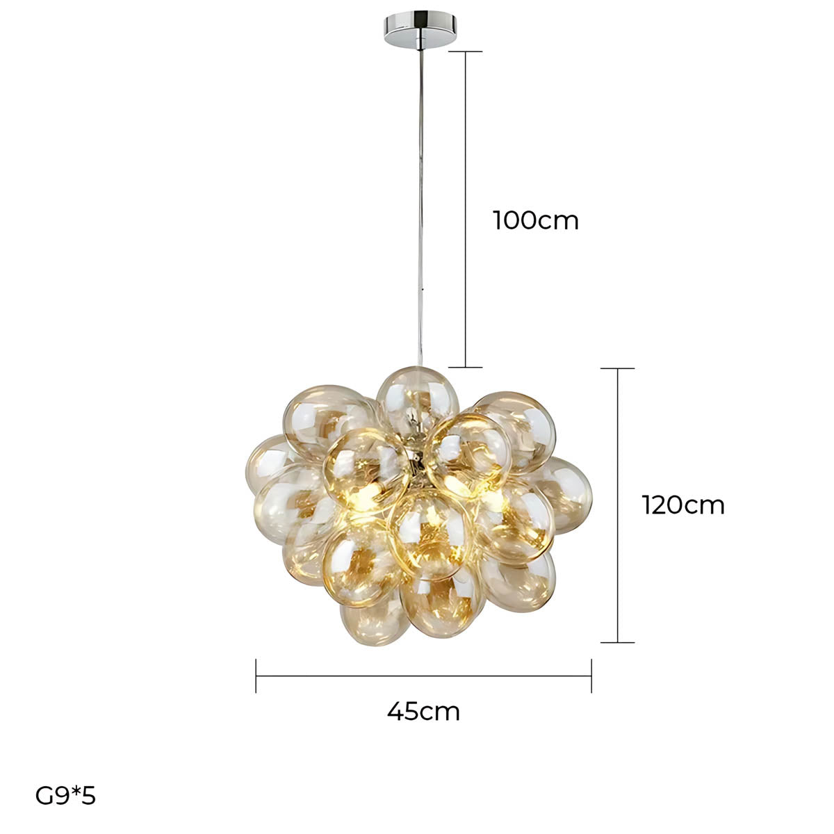 Cedar Frame Glass Chandelier — gallery image 20