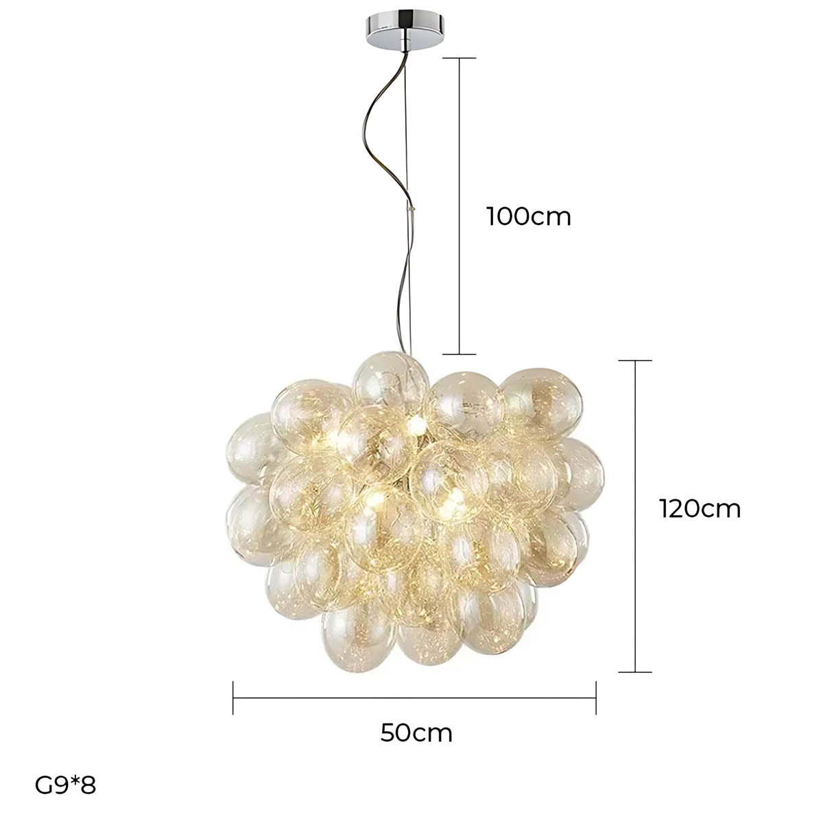 Cedar Frame Glass Chandelier — gallery image 22