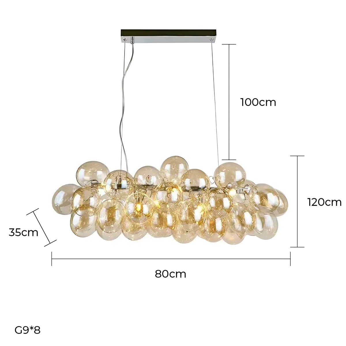 Cedar Frame Glass Chandelier — gallery image 24