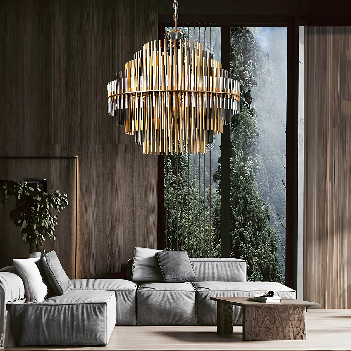 Kestrel Frame Glass Linear Chandelier — gallery image 7