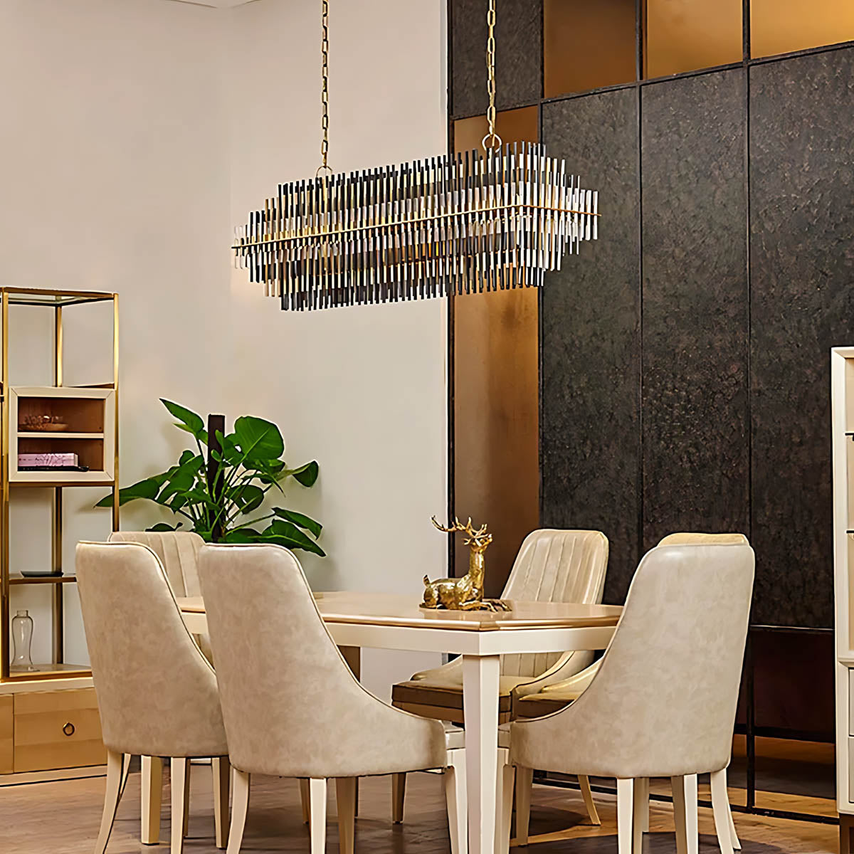 Kestrel Frame Glass Linear Chandelier — gallery image 8