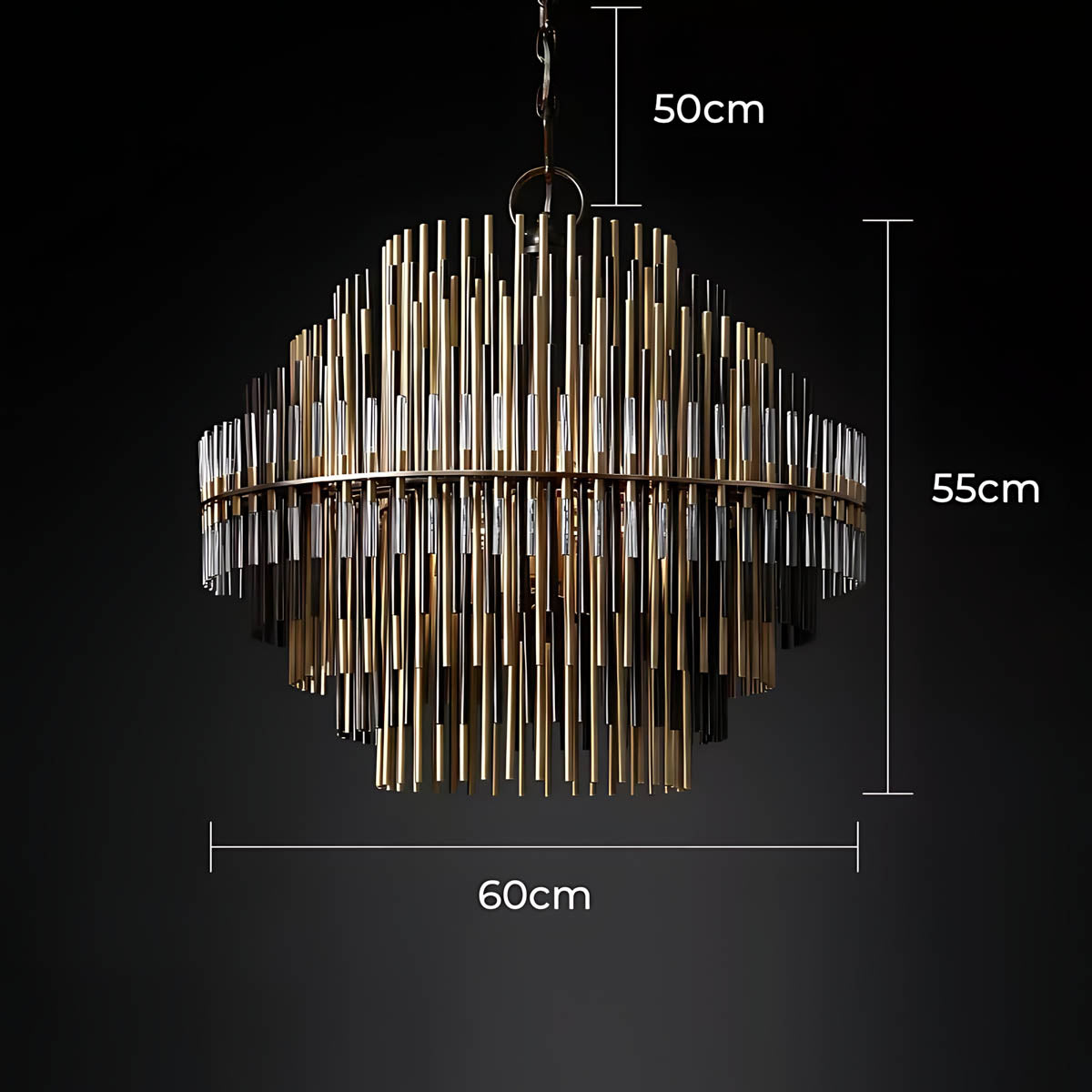 Kestrel Frame Glass Linear Chandelier — gallery image 12